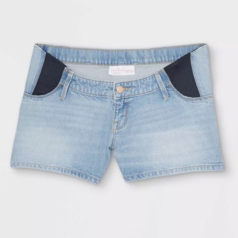 NEW Isabel Maternity Light Wash Denim Shorts